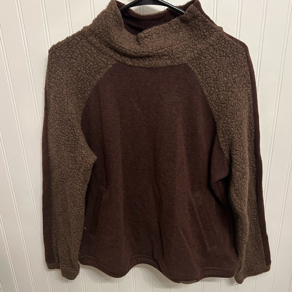Prana Womens Medium Lockwood Pullover Sweater Brown Recycled Wool